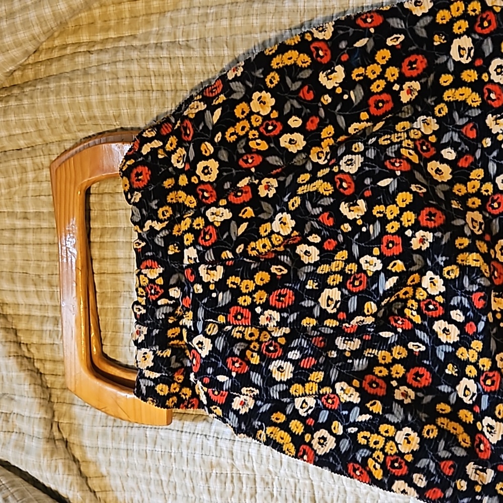 Vintage handmade corduroy handbag